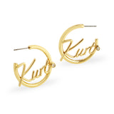 Kurt Geiger Signature Kurt Script Medium Hoop Earrings