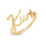 Kurt Geiger Script Band Ring - Size 8