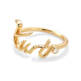 Kurt Geiger Script Band Ring - Size 8