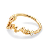 Kurt Geiger Love Script Band Ring - Size 7