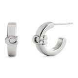 Coach Signature C Hinged Bangle Huggie Earrings
