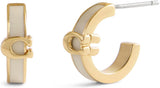 Coach Signature C Enamel Hinged Bangle Huggie Earrings