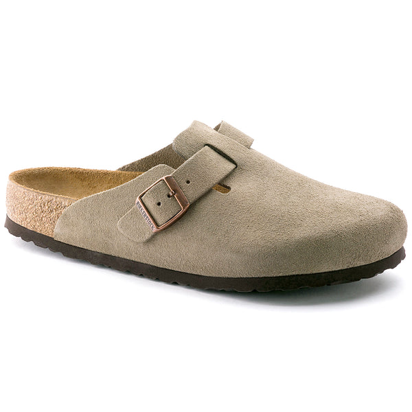 Birkenstock Boston Soft Footbed Suede Leather Clogs - Narrow