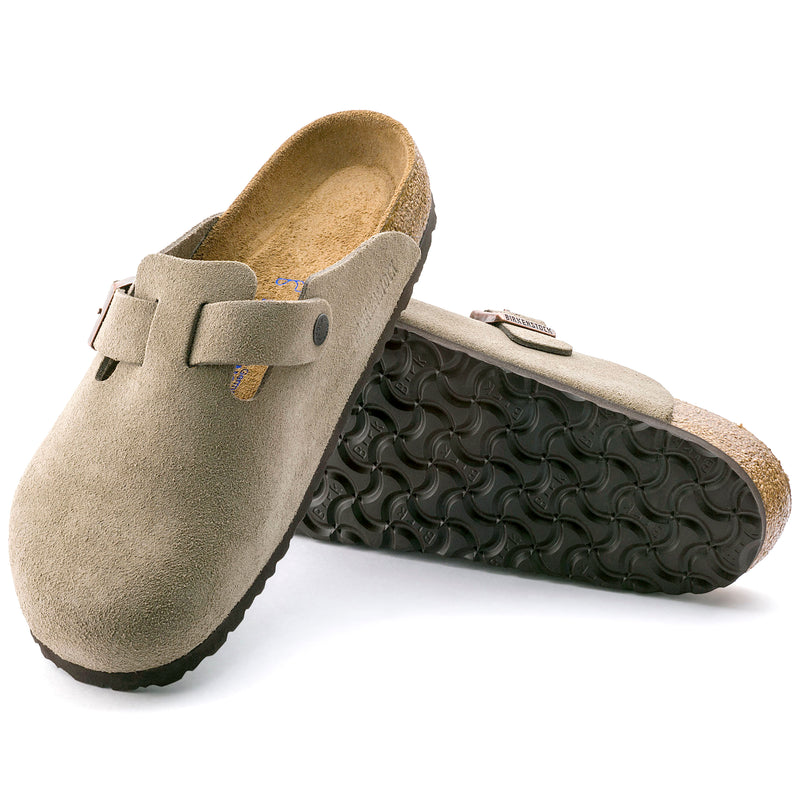 Birkenstock Boston Soft Footbed Suede Leather Clogs - Narrow