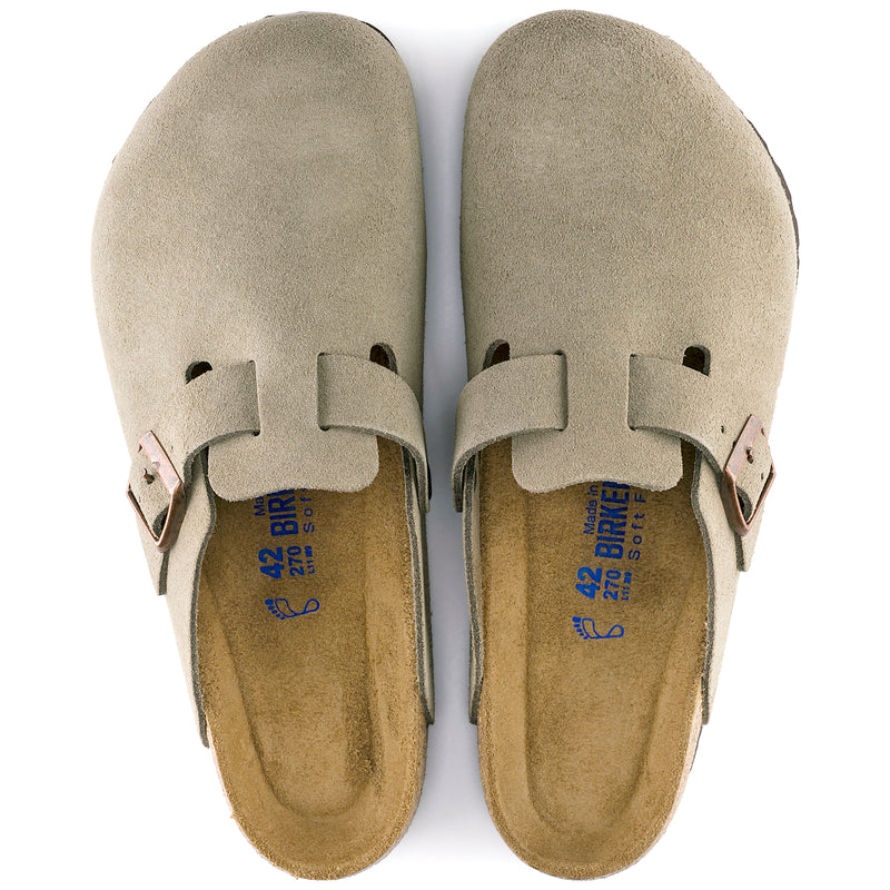 Birkenstock Boston Soft Footbed Suede Leather Clogs - Narrow
