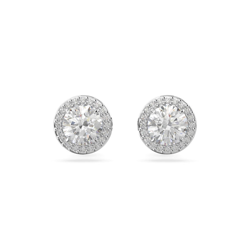 Swarovski Constella Pavé Stud Earrings - White, Rhodium Plated