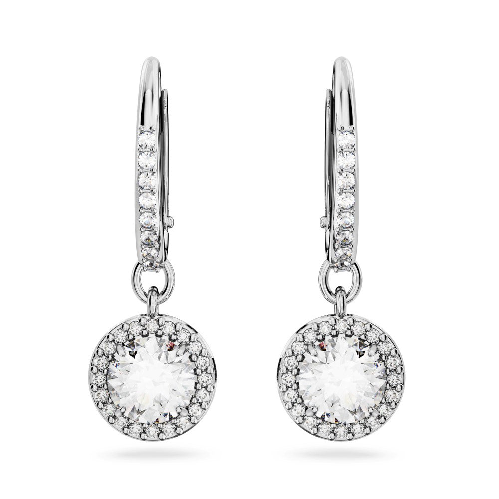 Swarovski Constella Drop Earrings - White, Rhodium Plated