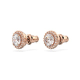 Swarovski Constella Pavé Stud Earrings - White, Rose Gold-Tone Plated