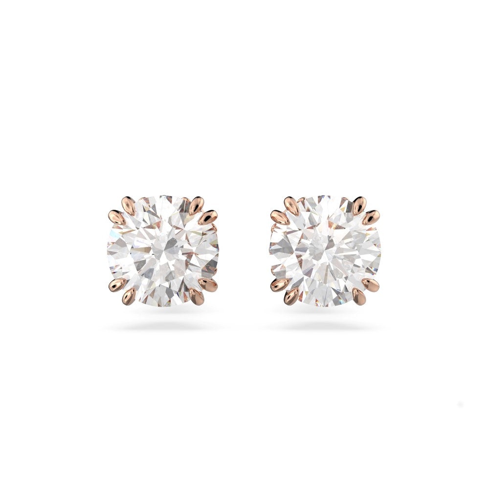 Swarovski Constella Stud Earrings - White,  Rose Gold-Tone Plated