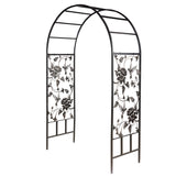 Evergreen Metal Arched Hummingbird Garden Arbor