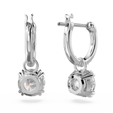 Swarovski Constella Drop Earrings - Round cut, White, Rhodium plated