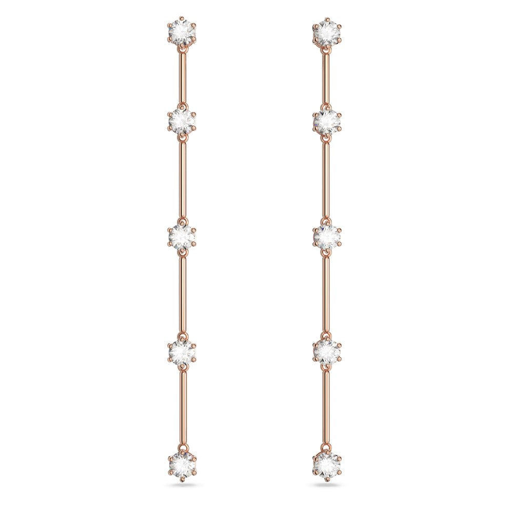 Swarovski Constella Drop Earrings - White, Rose Gold-Tone Plated