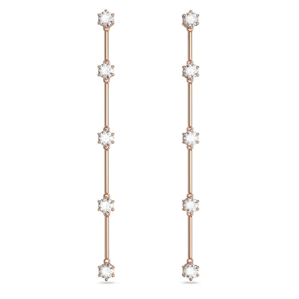 Swarovski Constella Drop Earrings - White, Rose Gold-Tone Plated