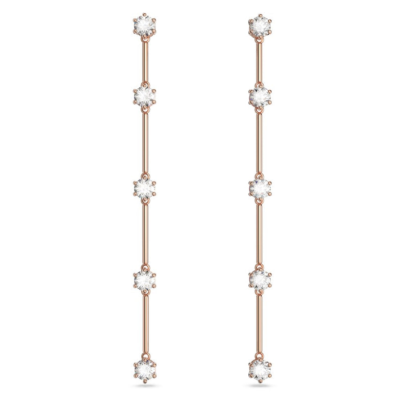 Swarovski Constella Drop Earrings - White, Rose Gold-Tone Plated