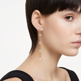 Swarovski Constella Drop Earrings - White, Rose Gold-Tone Plated