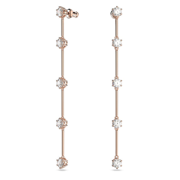 Swarovski Constella Drop Earrings - White, Rose Gold-Tone Plated