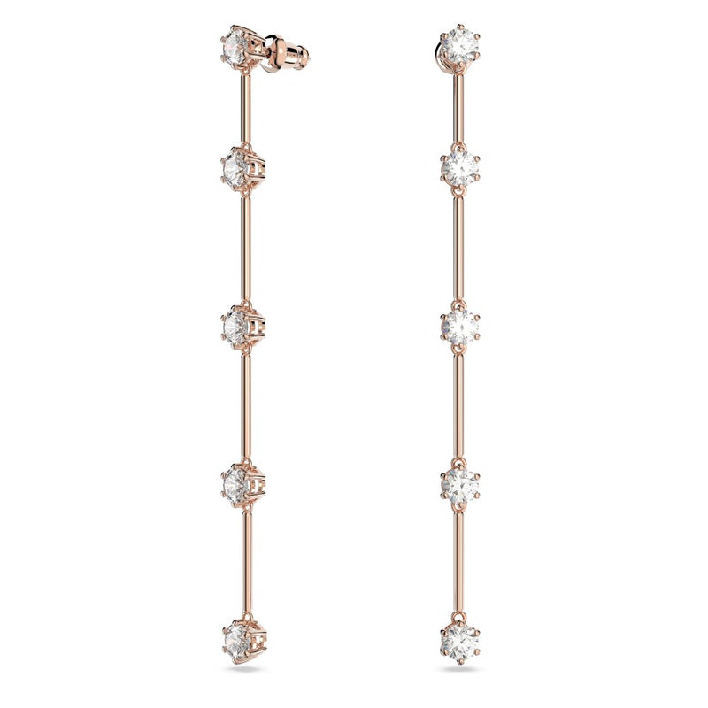 Swarovski Constella Drop Earrings - White, Rose Gold-Tone Plated