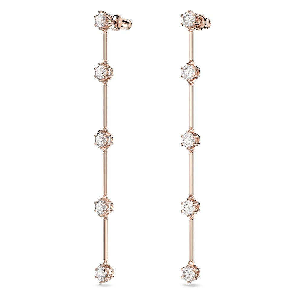 Swarovski Constella Drop Earrings - White, Rose Gold-Tone Plated