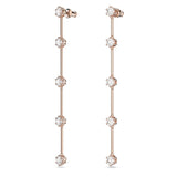 Swarovski Constella Drop Earrings - White, Rose Gold-Tone Plated