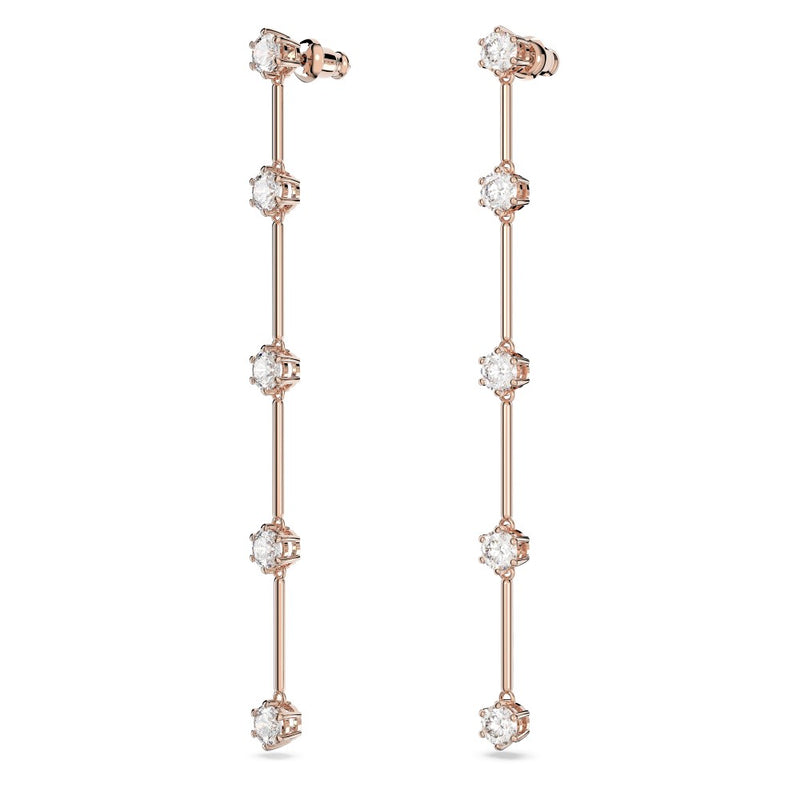 Swarovski Constella Drop Earrings - White, Rose Gold-Tone Plated