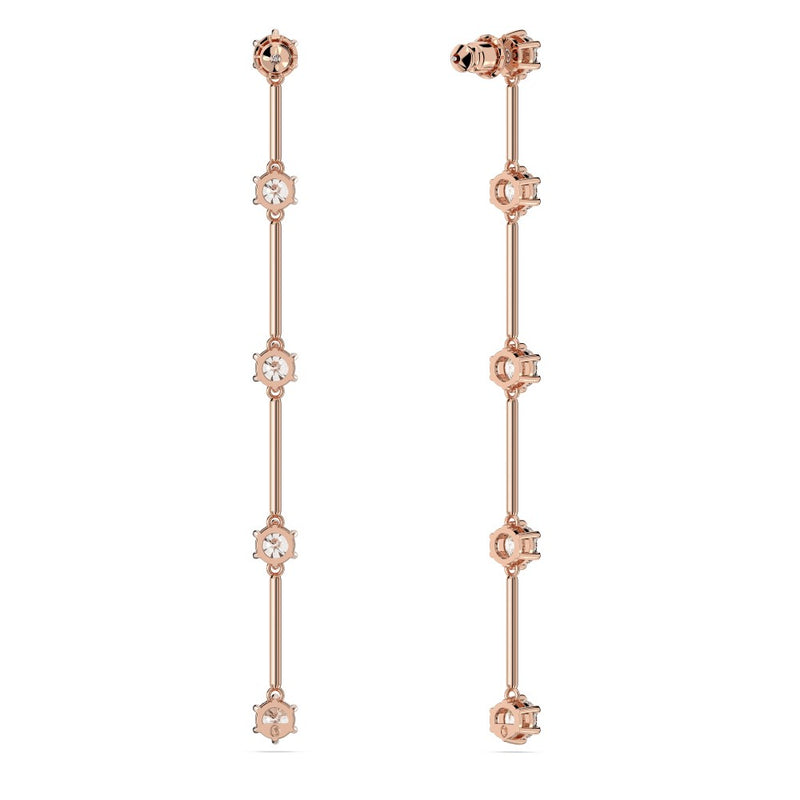 Swarovski Constella Drop Earrings - White, Rose Gold-Tone Plated