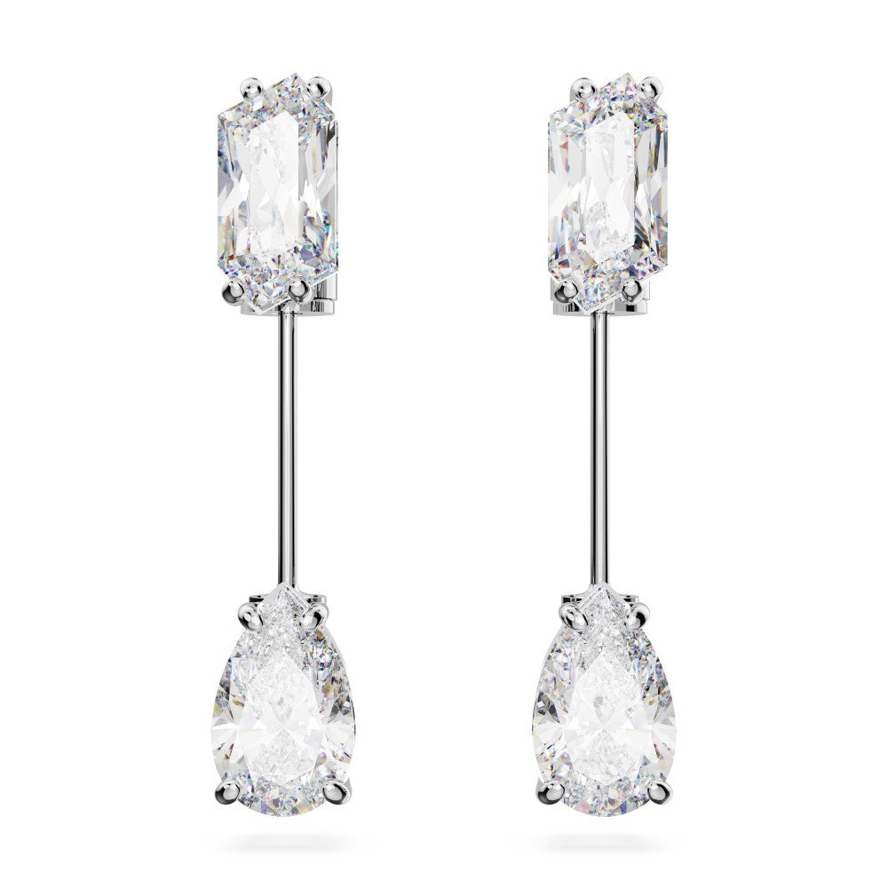 Swarovski Mesmera Bar Earrings - White, Rhodium Plated