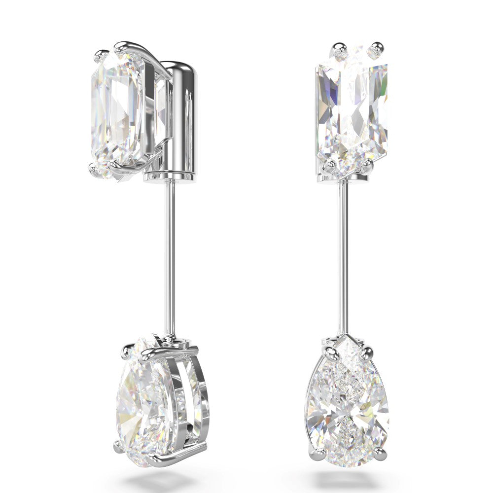 Swarovski Mesmera Bar Earrings - White, Rhodium Plated