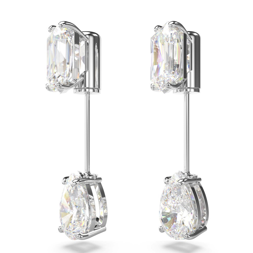 Swarovski Mesmera Bar Earrings - White, Rhodium Plated