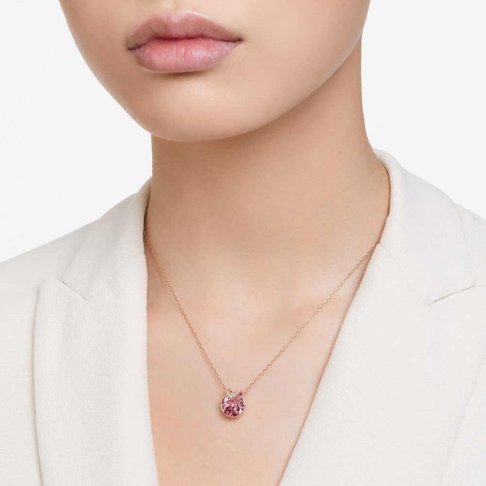 Swarovski Bella V Necklace - Pink, Rose Gold-Tone Plated