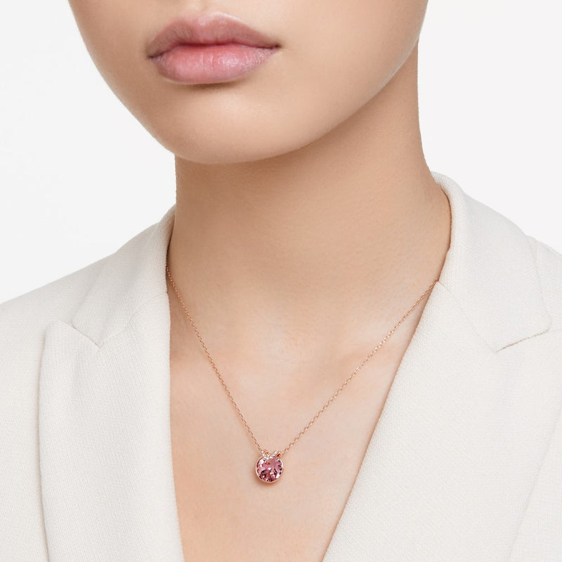 V Neck Swarovski V Shaped Necklace Swarovski Bella V Necklace Pink, Rose Gold-Tone Plated – ShopCGX