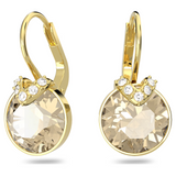 Swarovski Bella V Drop Earrings - Round Cut, Gold-Tone Plated