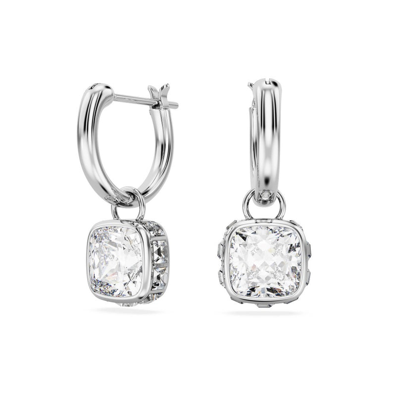 Swarovski Stilla Drop Earrings - White, Rhodium Plated