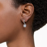 Swarovski Stilla Drop Earrings - White, Rhodium Plated