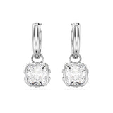 Swarovski Stilla Drop Earrings - White, Rhodium Plated