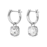 Swarovski Stilla Drop Earrings - White, Rhodium Plated