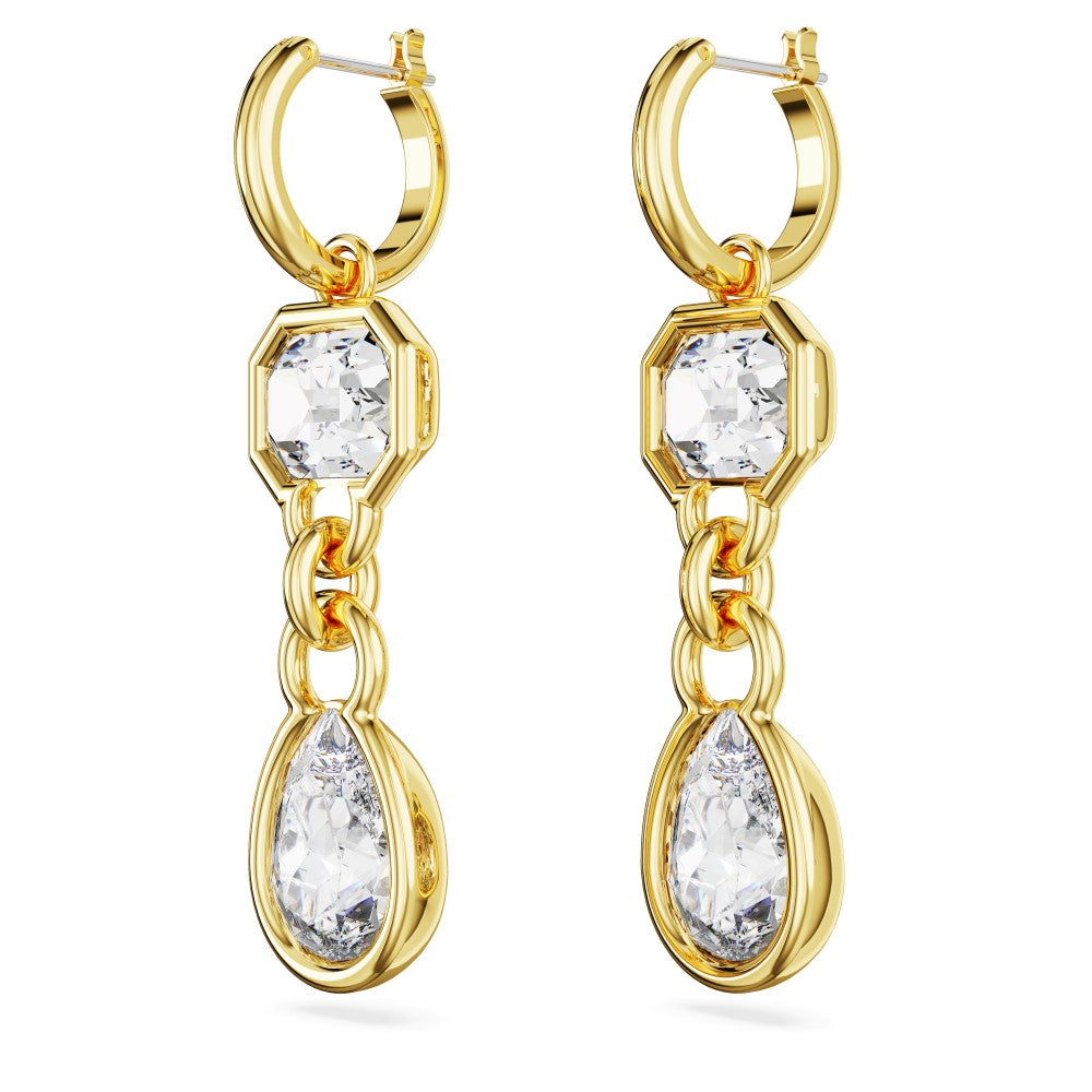 Swarovski Dextera Drop Earrings - White, Gold-Tone Plated