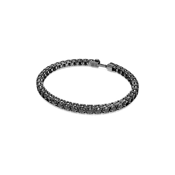 Swarovski Matrix Tennis Bracelet - Medium - Black, Ruthenium Plated