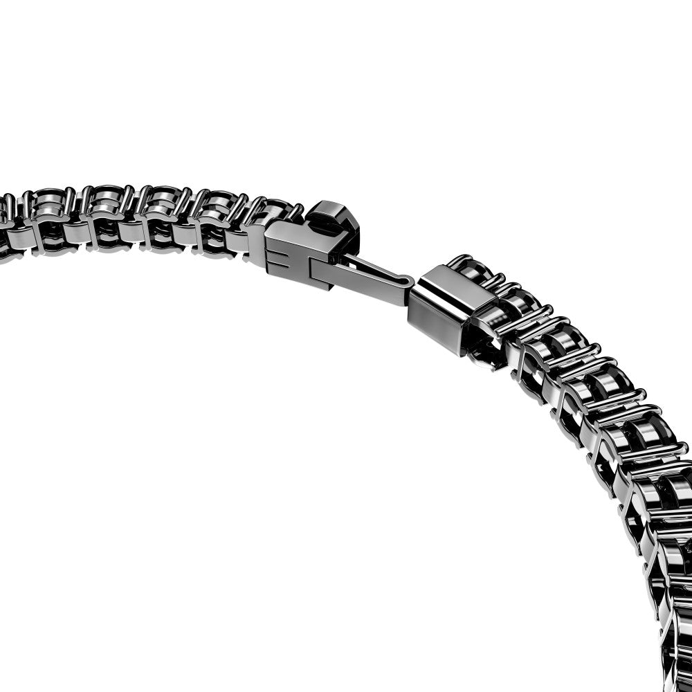 Swarovski Matrix Tennis Bracelet - Medium - Black, Ruthenium Plated