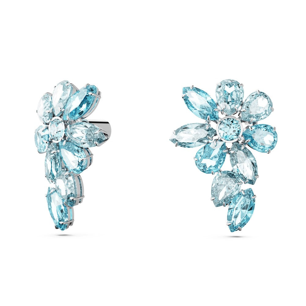 Swarovski Gema Drop Earrings - Blue, Rhodium Plated