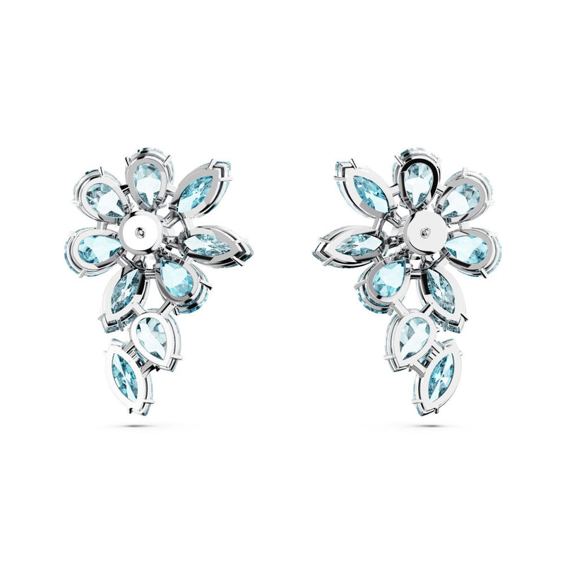 Swarovski Gema Drop Earrings - Blue, Rhodium Plated