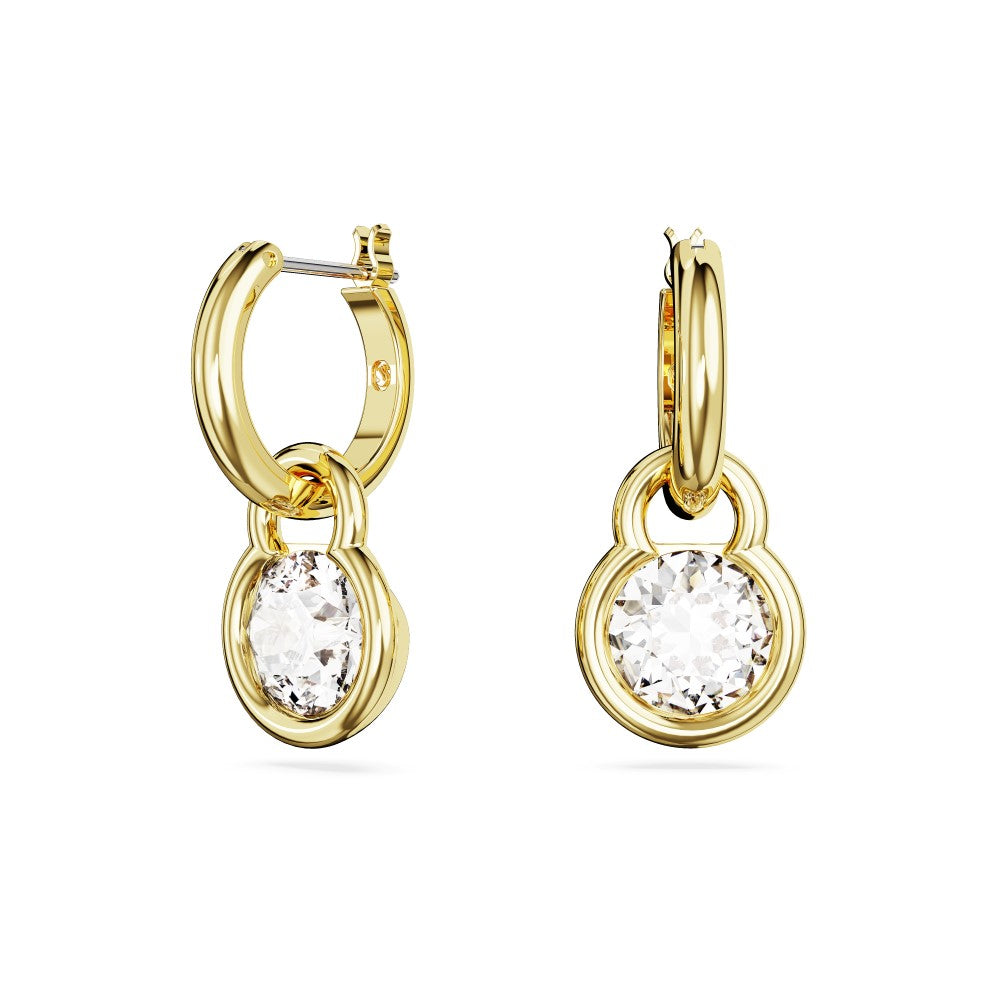 Swarovski Dextera Drop Earrings - White, Gold-Tone Plated