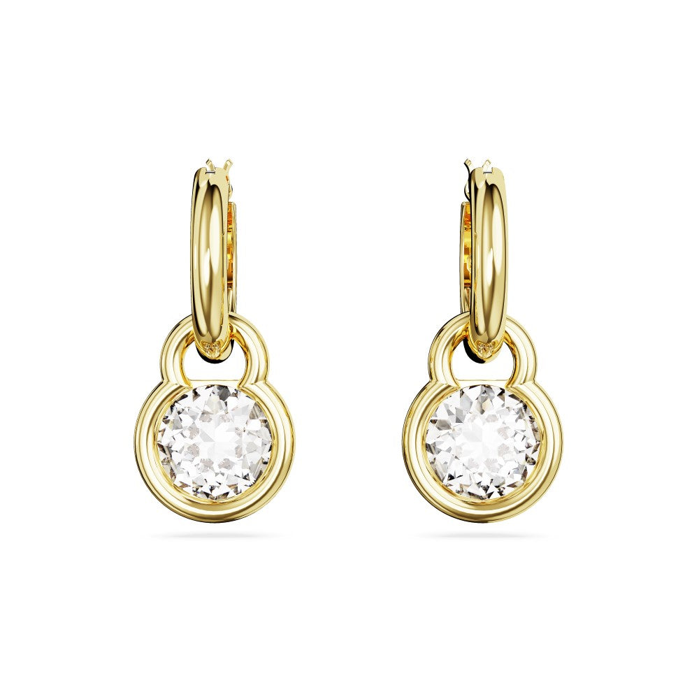 Swarovski Dextera Drop Earrings - White, Gold-Tone Plated