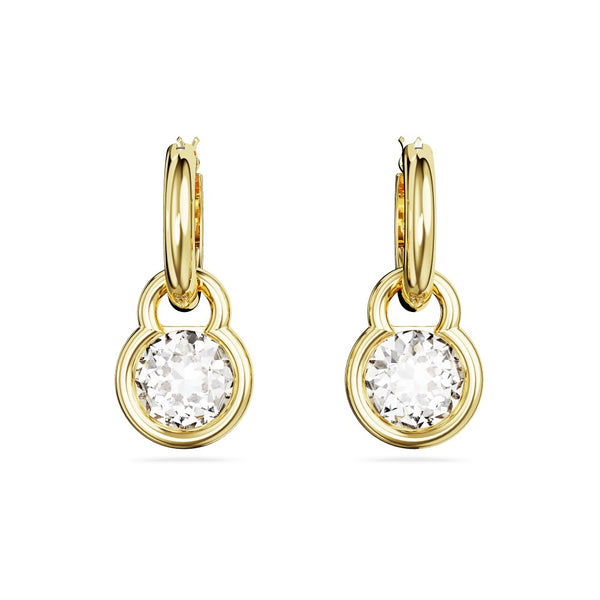 Swarovski Dextera Drop Earrings - White, Gold-Tone Plated