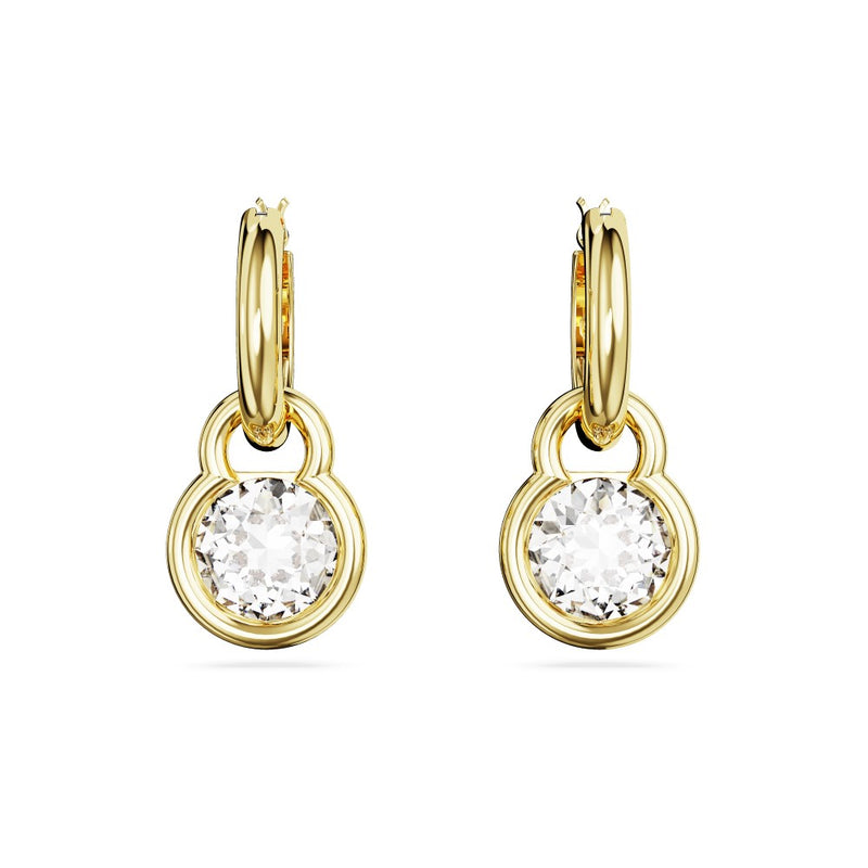 Swarovski Dextera Drop Earrings - White, Gold-Tone Plated