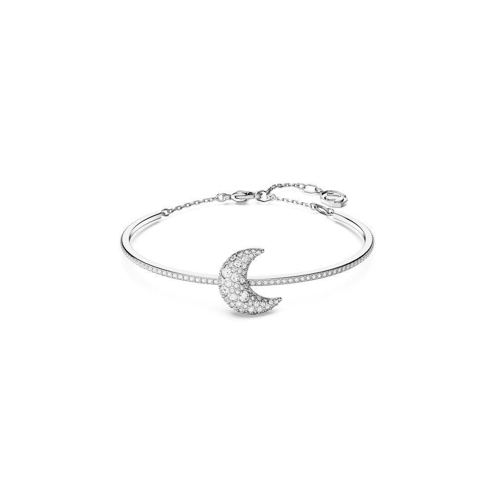 Swarovski Luna Bangle Bracelet - White, Rhodium Plated