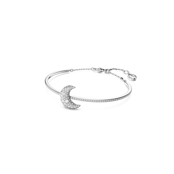 Swarovski Luna Bangle Bracelet - White, Rhodium Plated