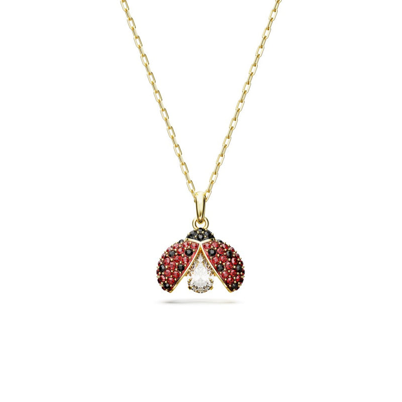 Swarovski Idyllia Ladybug Necklace - Red, Gold-Tone Plated