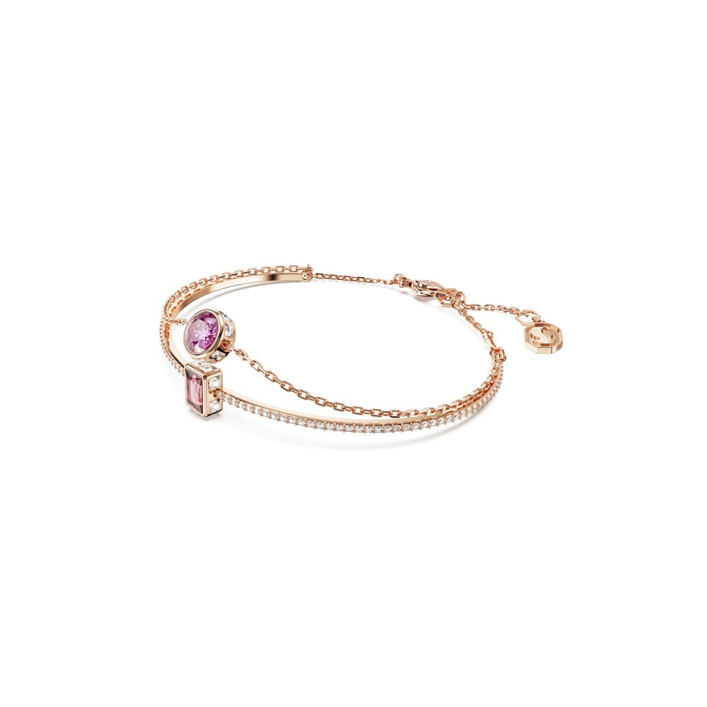 Swarovski Stilla Bangle Bracelet Pink, Rose Gold-Tone Plated