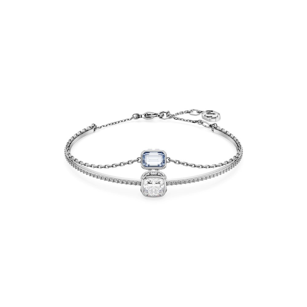 Swarovski Stilla Bangle Bracelet - Blue, Rhodium Plated