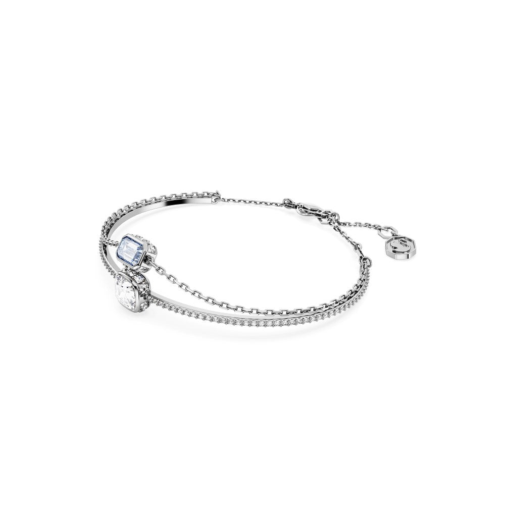 Swarovski Stilla Bangle Bracelet - Blue, Rhodium Plated